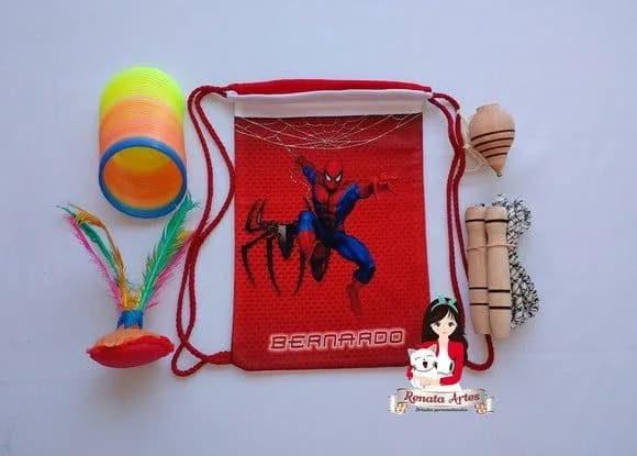 Mochila Boa Infância Tema Homem Aranha