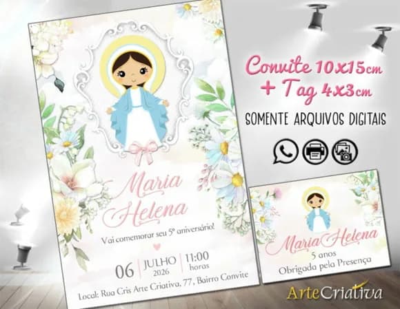 Convite Digital C/tag Nossa Senhora das Graças