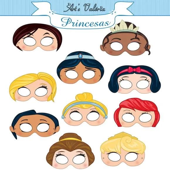 Máscaras Das Princesas - Valor Unitário