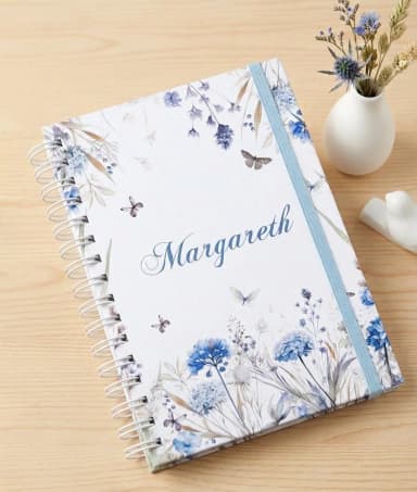 Caderno A5 Pautado Floral c/ 100 folhas