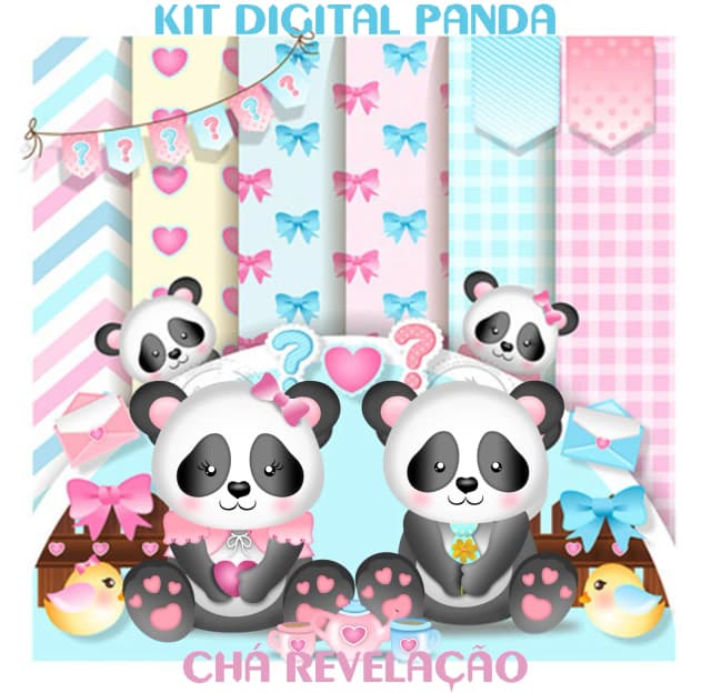 KIT DIGITAL CHÁ REVELAÇÃO PANDA 01