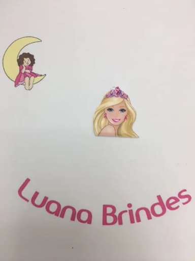 Pingente Barbie de Acrílico Uv- Pct C/6 Unid