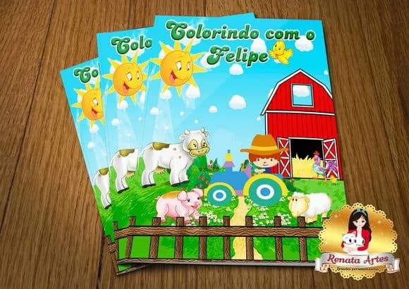 Revista de Colorir com Giz Fazendinha