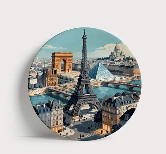 Prato Decorativo França Louvre - Paris em Cada Detalhe