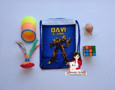 Mochila Brinquedos Retrô Tema Bumblebee Transformer