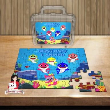 Quebra Cabeça Personalizado na Maleta Baby Shark