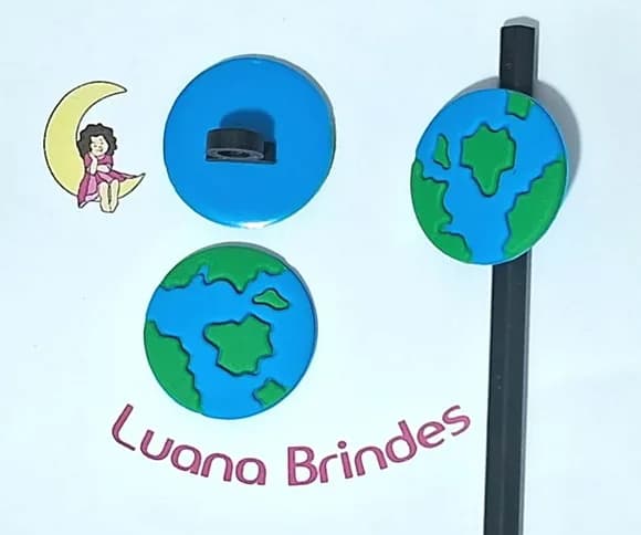 Ponteira P/lápis Planeta Emborrachado Pacote com 6 Unidades