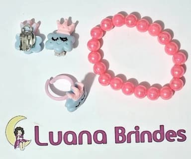 Kit Infantil Pulseira, Anel e Brinco Nuvem de Pressão 2 Kits