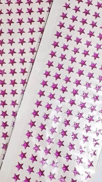 Strass Adesiva Estrela para Corpo e Rosto 1 Cartela Pink