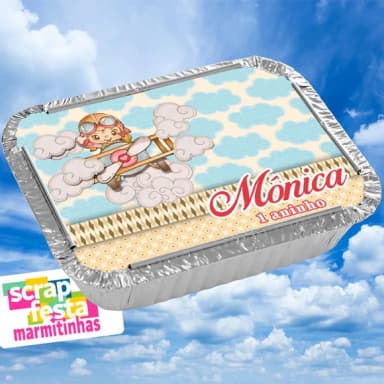 Marmitinha Personalizada Festa Aviador Menina