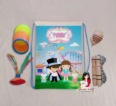 Mochila Boa Infância Personalizada Tema Circo Menina