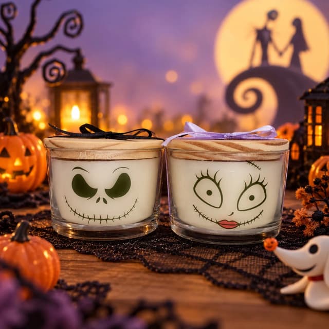 2 Vela Aromática no Copo Personalizada Halloween Jack e Sally  - O Estranho Mundo de Jack - Trabalhamos com outros temas