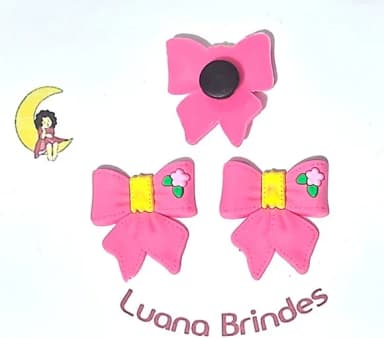 Pins de Sandália Laço Emborrachado Pacote com 6 Unidades