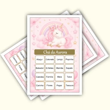 Bingo Chá de Bebê Menina Pdf Para Imprimir