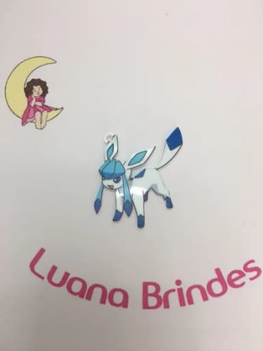 Pingente Pokémon Glaceon em Acrílico Uv 3 Unidades