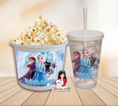 Kit Cinema Personalizado Frozen Branco