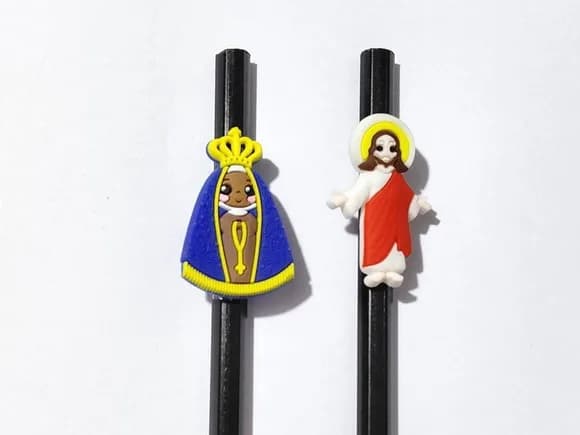 Lápis C/ponteira N.s.r Aparecida e Jesus Cristo - 6 Unidades