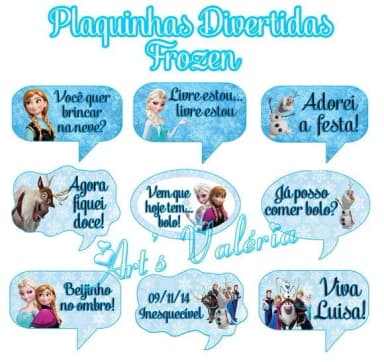 Placa com Frases p/ fotos - Personagens