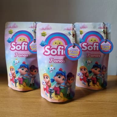 Saquinho Zip Lock 10x17 Lembrancinha Vera e o Reino do Arco-Íris