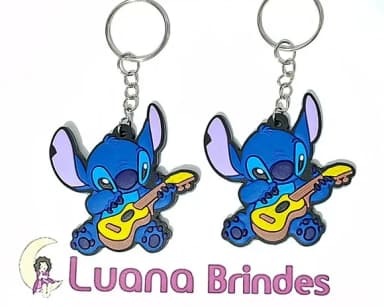 Chaveiro Stitch Emborrachado Pacotes C/4 Unidades