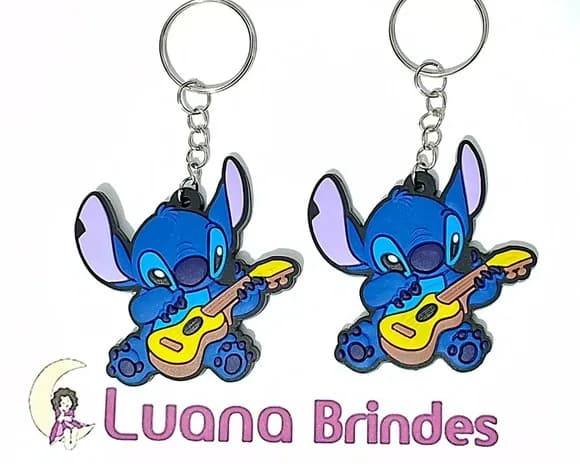 Chaveiro Stitch Emborrachado Pacotes C/4 Unidades