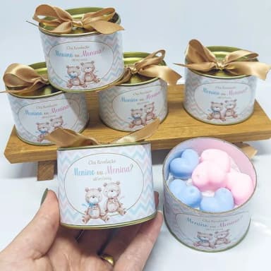 Tubolatas 5x7cm com Mini Corações de Sabonete