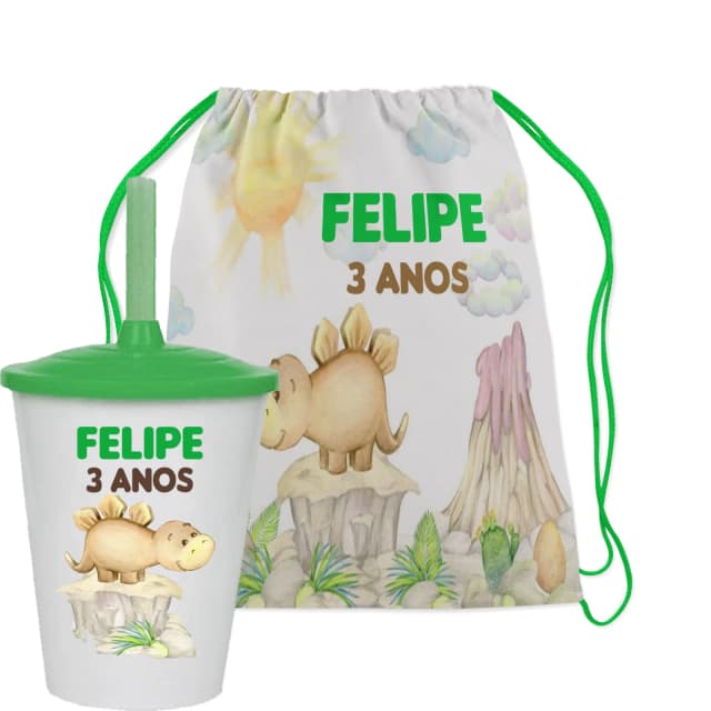Kit Mochila e Copo Twister personalizado da Casa Magica da Gabby