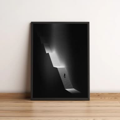 Quadro Escada Minimalista em Preto e Branco 2695