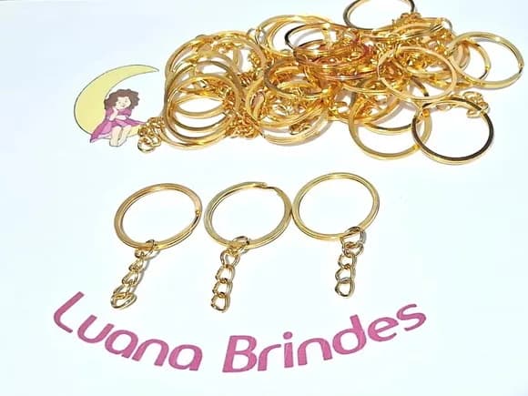 Argola Italiana 2,8cm Corrente e Elo Metal Dourado 30 Peça