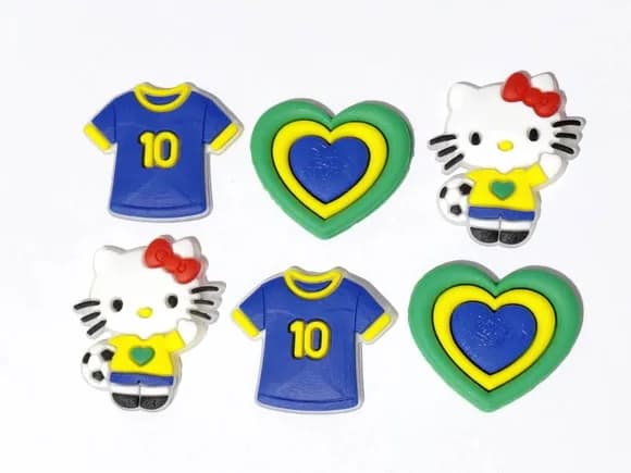 Aplique Hello Kitty Copa do Mundo Pacote com 6 Unidades