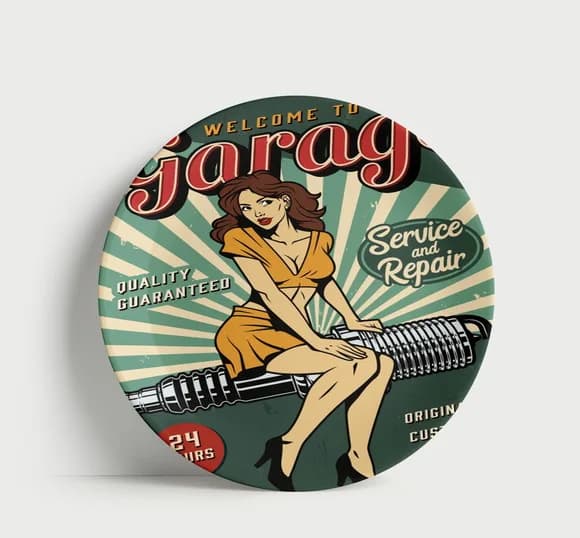 Prato Decorativo Garage Service And Repair - Porcelana 21cm