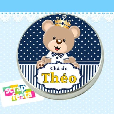 Latinha Festa Chá de Bebê Urso Príncipe