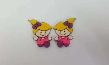 Aplique Menina Emborrachado de 3cm