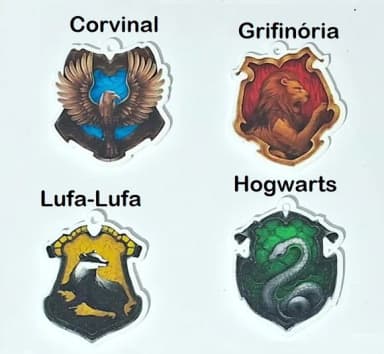 Pingente Brasão Casas Harry Potter Pct C/4 Peças