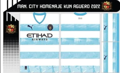 Vetor Da Camisa Man. City Homenaje Kun Aguero 2022