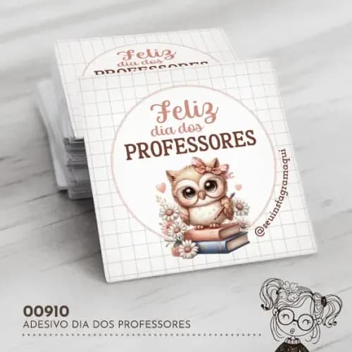 Adesivo Quadrado Dia dos Professores - 00910