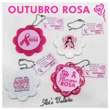 Espelho Flor Outubro Rosa - Valor Unitário