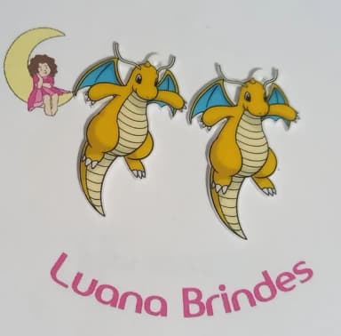 Pingente Dragonite em Acrílico Uv -3 Unidades