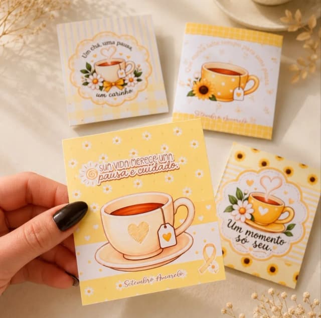 Embalagem para Chá Setembro Amarelo - Não Acompanha Chá