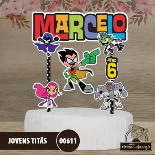 Topo de Bolo Jovens Titãs - 00611
