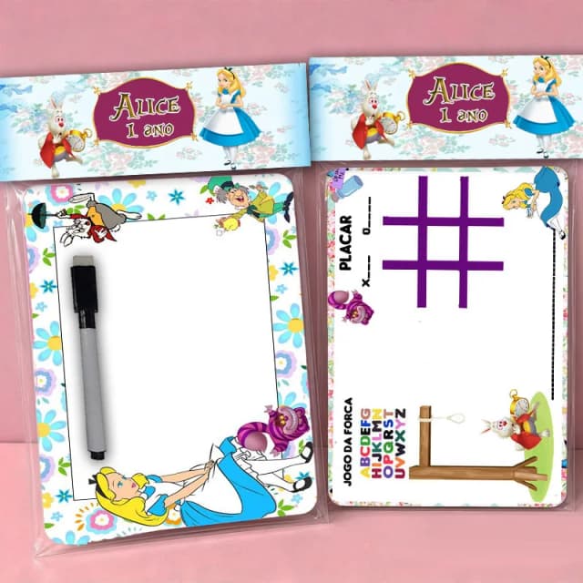 Lousa Magica Personalizada lembrancinhas da Alice no Pais das Maravilhas