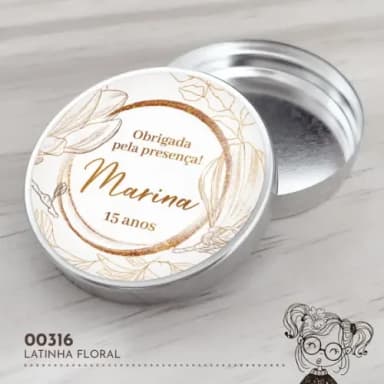Latinha Adesivada Floral - 00316