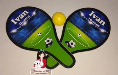 Raquetes de Ping Pong Tema Futebol