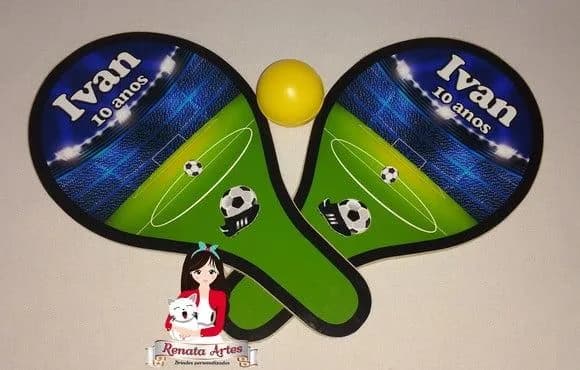 Raquetes de Ping Pong Tema Futebol