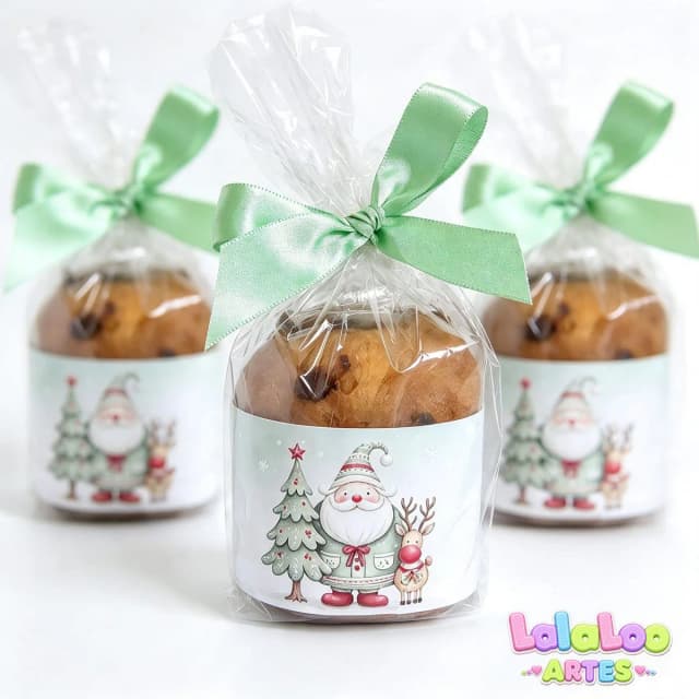 Mini Panetone 80g Embalado Temático Natalino Lembrancinha de Natal