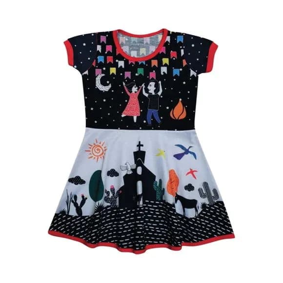 Vestido Infantil Caipira Cordel