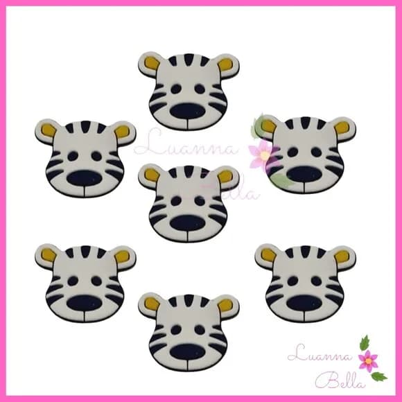 Aplique Emborrachado Tigre Branco - Pcts c/7unds
