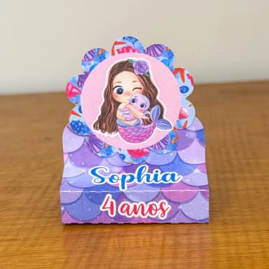 PEGUE E MONTE - Porta Bis Duplo Personalizados SEREIA - Decoração de Festa | Lembrancinhas | Aniversário | Personalizados