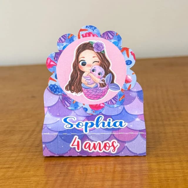 PEGUE E MONTE - Porta Bis Duplo Personalizados SEREIA - Decoração de Festa | Lembrancinhas | Aniversário | Personalizados