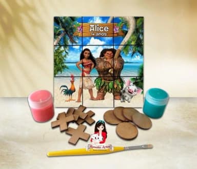 Jogo da Velha com Tinta Personalizado Moana